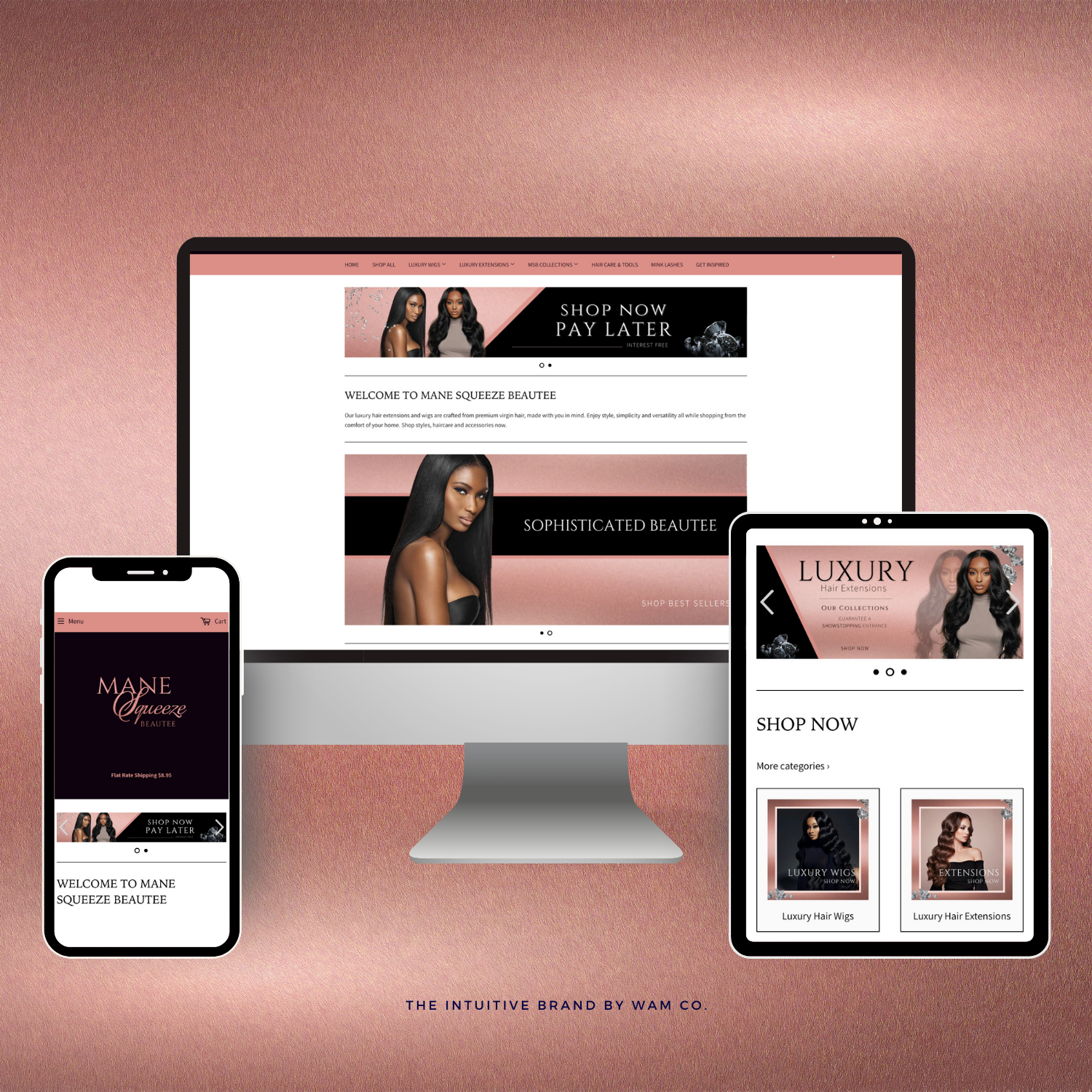 rose gold website design_branding for women_beauty brand design