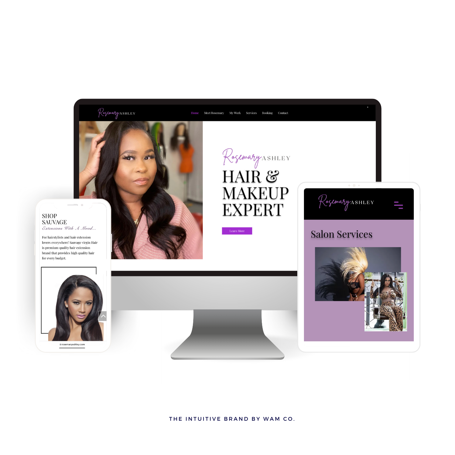 women's website design_purple_hair and makeup brand
